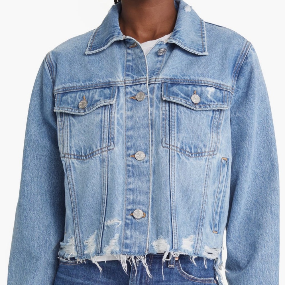Frame Ripped Distressed Denim Jacket